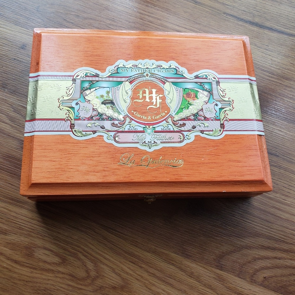 Empty cigar box from Garcia & Garcia. My Father co